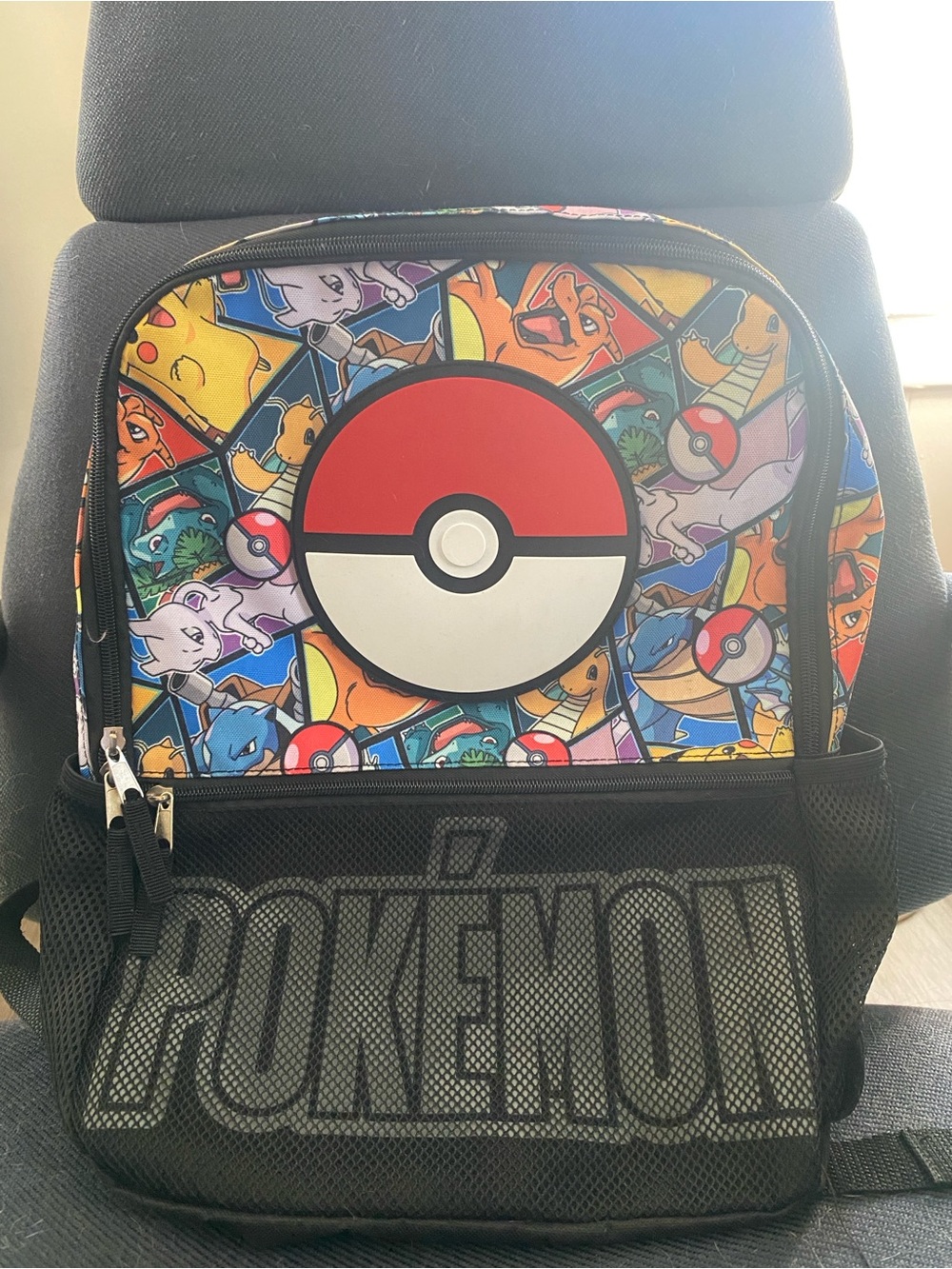 Black Multicolor Poké Ball Front Backpack